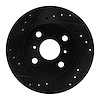 633-76026R Drilled/Slotted Brake Rotor [Black], 1986-1989 Lexus/Toyota/Scion, Position: Front Right - image 1