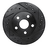 633-76027R Drilled/Slotted Brake Rotor [Black], 1986-1989 Lexus/Toyota/Scion, Position: Front Right - image 1