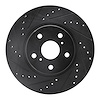 633-76028L Drilled/Slotted Brake Rotor [Black], 1986-1992 Lexus/Toyota/Scion, Position: Front Left - image 1