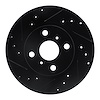 633-76032L Drilled/Slotted Brake Rotor [Black], 1987-1992 Multiple Makes/Models, Position: Front Left - image 1