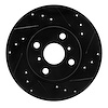 633-76032R Drilled/Slotted Brake Rotor [Black], 1987-1992 Multiple Makes/Models, Position: Front Right