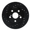 633-76033L Drilled/Slotted Brake Rotor [Black], 1987-1987 Lexus/Toyota/Scion, Position: Front Left - image 1