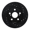 633-76033R Drilled/Slotted Brake Rotor [Black], 1987-1987 Lexus/Toyota/Scion, Position: Front Right - image 1