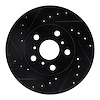 633-76036L Drilled/Slotted Brake Rotor [Black], 1987-1991 Lexus/Toyota/Scion, Position: Front Left - image 1