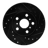 633-76036R Drilled/Slotted Brake Rotor [Black], 1987-1991 Lexus/Toyota/Scion, Position: Front Right - image 1