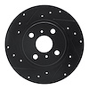 633-76037L Drilled/Slotted Brake Rotor [Black], 1987-1989 Lexus/Toyota/Scion, Position: Rear Left - image 1
