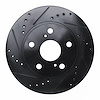 633-76040L Drilled/Slotted Brake Rotor [Black], 1989-1992 Lexus/Toyota/Scion, Position: Front Left - image 1