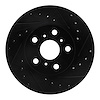 633-76041R Drilled/Slotted Brake Rotor [Black], 1988-1993 Lexus/Toyota/Scion, Position: Front Right - image 1