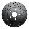 633-76042L Drilled/Slotted Brake Rotor [Black], 1987-1991 Lexus/Toyota/Scion, Position: Front Left - image 1