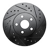 633-76042R Drilled/Slotted Brake Rotor [Black], 1987-1991 Lexus/Toyota/Scion, Position: Front Right - image 1