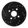 633-76043L Drilled/Slotted Brake Rotor [Black], 1990-1991 Lexus/Toyota/Scion, Position: Front Left - image 1