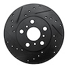 633-76044L Drilled/Slotted Brake Rotor [Black], 1990-1991 Lexus/Toyota/Scion, Position: Front Left - image 1