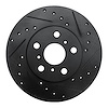 633-76044R Drilled/Slotted Brake Rotor [Black], 1990-1991 Lexus/Toyota/Scion, Position: Front Right - image 1