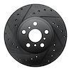 633-76045L Drilled/Slotted Brake Rotor [Black], 1990-1993 Lexus/Toyota/Scion, Position: Front Left - image 1