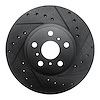 633-76045R Drilled/Slotted Brake Rotor [Black], 1990-1993 Lexus/Toyota/Scion, Position: Front Right - image 1