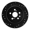 633-76046L Drilled/Slotted Brake Rotor [Black], 1990-1993 Lexus/Toyota/Scion, Position: Rear Left - image 1