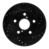 633-76047R Drilled/Slotted Brake Rotor [Black], 1991-1995 Lexus/Toyota/Scion, Position: Front Right - image 1
