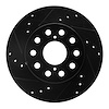 633-76048L Drilled/Slotted Brake Rotor [Black], 1991-1995 Lexus/Toyota/Scion, Position: Rear Left - image 1