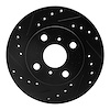 633-76049L Drilled/Slotted Brake Rotor [Black], 1991-1999 Lexus/Toyota/Scion, Position: Front Left - image 1