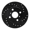 633-76049R Drilled/Slotted Brake Rotor [Black], 1991-1999 Lexus/Toyota/Scion, Position: Front Right - image 1