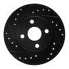 633-76050L Drilled/Slotted Brake Rotor [Black], 1992-1995 Lexus/Toyota/Scion, Position: Front Left - image 1
