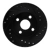 633-76050R Drilled/Slotted Brake Rotor [Black], 1992-1995 Lexus/Toyota/Scion, Position: Front Right - image 1