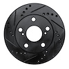 633-76051L Drilled/Slotted Brake Rotor [Black], 1992-2001 Lexus/Toyota/Scion, Position: Front Left - image 1