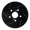 633-76052L Drilled/Slotted Brake Rotor [Black], 1992-2006 Lexus/Toyota/Scion, Position: Front Left - image 1