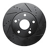 633-76052R Drilled/Slotted Brake Rotor [Black], 1992-2006 Lexus/Toyota/Scion, Position: Front Right - image 1