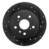 633-76053R Drilled/Slotted Brake Rotor [Black], 1992-2003 Lexus/Toyota/Scion, Position: Rear Right - image 1