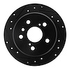 633-76054L Drilled/Slotted Brake Rotor [Black], 1992-2003 Lexus/Toyota/Scion, Position: Rear Left - image 1