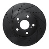 633-76055L Drilled/Slotted Brake Rotor [Black], 1999-2007 Lexus/Toyota/Scion, Position: Front Left - image 1