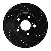 633-76055R Drilled/Slotted Brake Rotor [Black], 1999-2007 Lexus/Toyota/Scion, Position: Front Right - image 1