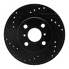 633-76056L Drilled/Slotted Brake Rotor [Black], 1993-2002 Multiple Makes/Models, Position: Front Left - image 1