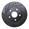 633-76057L Drilled/Slotted Brake Rotor [Black], 1992-1995 Lexus/Toyota/Scion, Position: Front Left - image 1