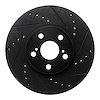 633-76059R Drilled/Slotted Brake Rotor [Black], 1994-1999 Lexus/Toyota/Scion, Position: Front Right - image 1