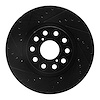 633-76061L Drilled/Slotted Brake Rotor [Black], 1993-1998 Lexus/Toyota/Scion, Position: Front Left - image 1