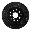 633-76064L Drilled/Slotted Brake Rotor [Black], 1993-1998 Lexus/Toyota/Scion, Position: Rear Left - image 1