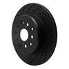 633-76064L Drilled/Slotted Brake Rotor [Black], 1993-1998 Lexus/Toyota/Scion, Position: Rear Left - image 2