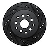 633-76064R Drilled/Slotted Brake Rotor [Black], 1993-1998 Lexus/Toyota/Scion, Position: Rear Right - image 1