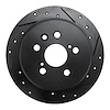 633-76066R Drilled/Slotted Brake Rotor [Black], 1996-1999 Lexus/Toyota/Scion, Position: Rear Right - image 1