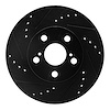 633-76067L Drilled/Slotted Brake Rotor [Black], 1994-2000 Lexus/Toyota/Scion, Position: Front Left - image 1