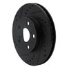 633-76067L Drilled/Slotted Brake Rotor [Black], 1994-2000 Lexus/Toyota/Scion, Position: Front Left - image 2