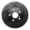 633-76067R Drilled/Slotted Brake Rotor [Black], 1994-2000 Lexus/Toyota/Scion, Position: Front Right - image 1