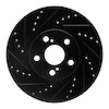 633-76068L Drilled/Slotted Brake Rotor [Black], 2000-2010 Multiple Makes/Models, Position: Front Left