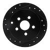 633-76069L Drilled/Slotted Brake Rotor [Black], 2000-2010 Multiple Makes/Models, Position: Rear Left - image 1