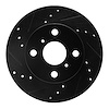 633-76070L Drilled/Slotted Brake Rotor [Black], 1999-2005 Lexus/Toyota/Scion, Position: Front Left