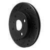 633-76070L Drilled/Slotted Brake Rotor [Black], 1999-2005 Lexus/Toyota/Scion, Position: Front Left - image 2