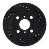 633-76070R Drilled/Slotted Brake Rotor [Black], 1999-2005 Lexus/Toyota/Scion, Position: Front Right - image 1