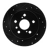 633-76071L Drilled/Slotted Brake Rotor [Black], 2000-2004 Lexus/Toyota/Scion, Position: Rear Left - image 1